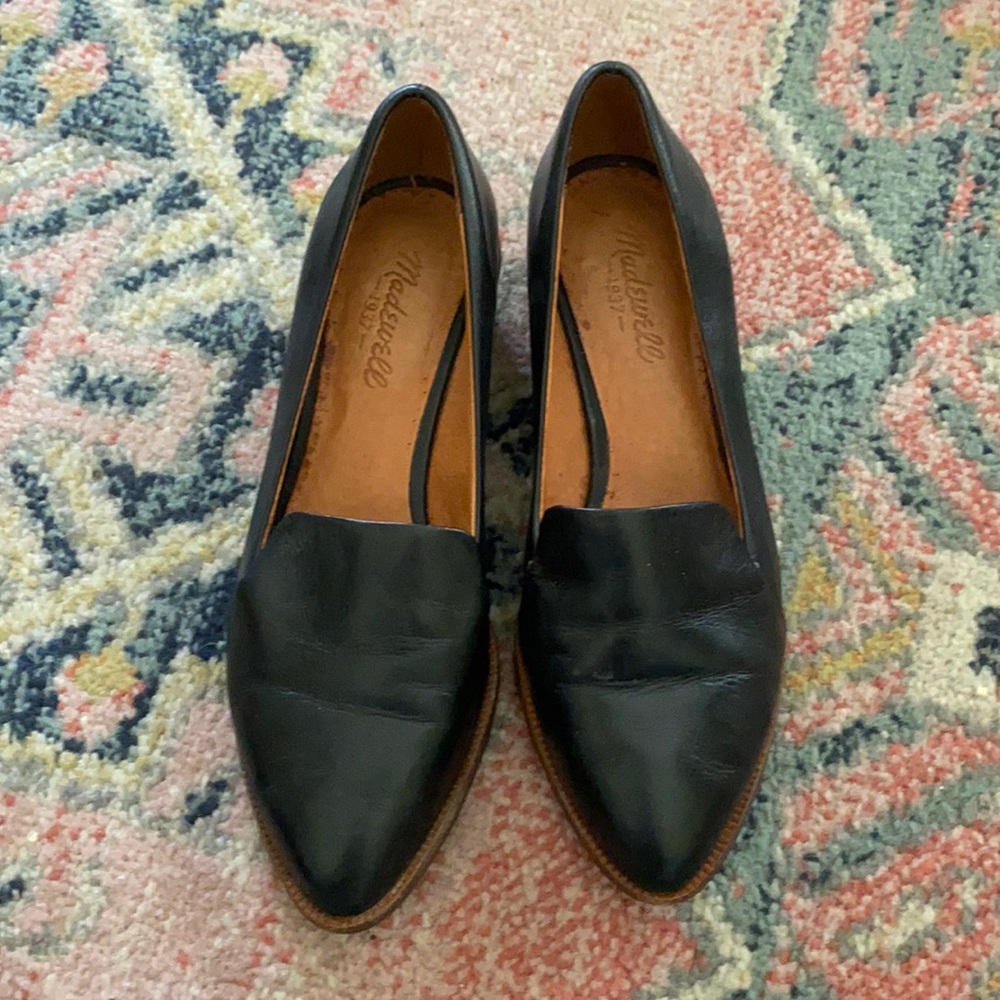 Madewell Black Pointed Leather Flats